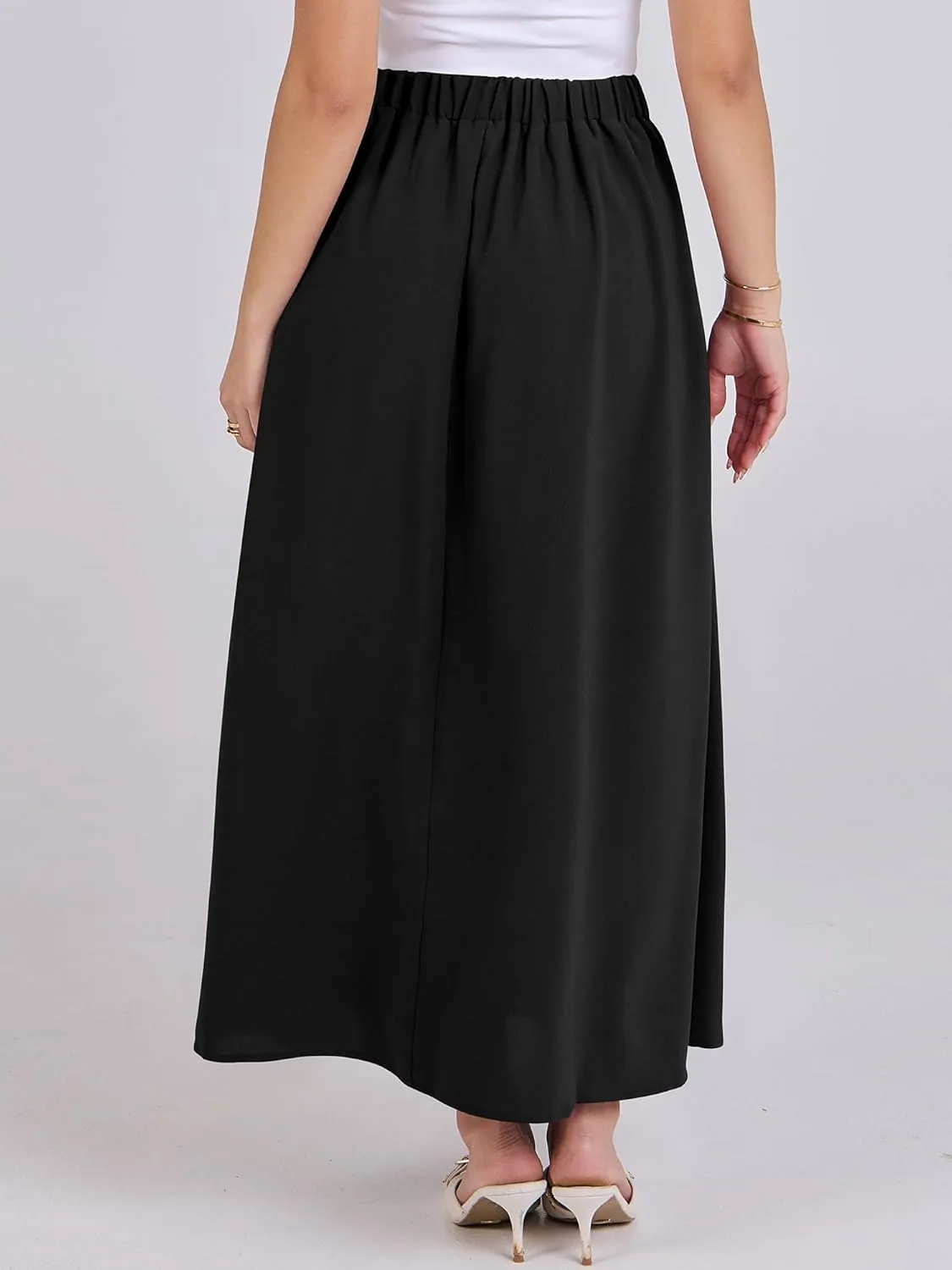 ANRABESS Women A-Line Pleated High Waist Maxi Skirt Full Ankle Length Flowy Swing Elegant Dressy Casual Work Long Skirts