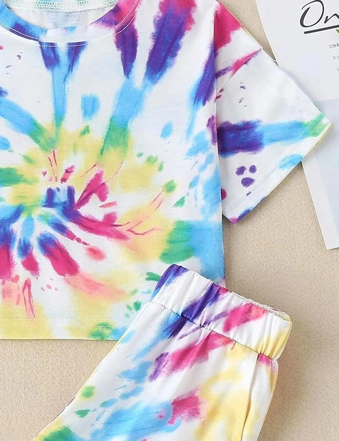Girls Tie Dye Clothes Outfits Set Jogger Suits Sweatsuits Tracksuits Sweatshirts Hoodies Shorts Sets