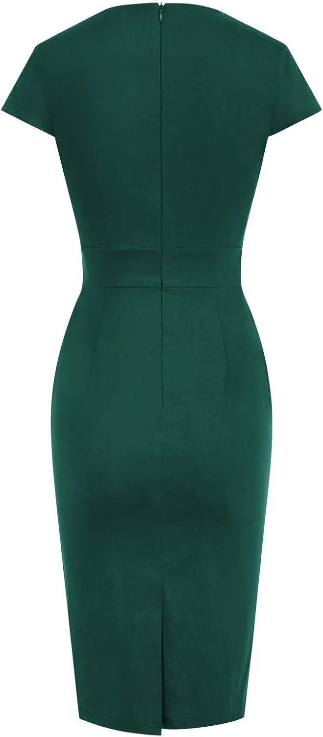 Grace Karin Womens 50s 60s Vintage Pencil Dress Bodycon Cap Sleeve Dress