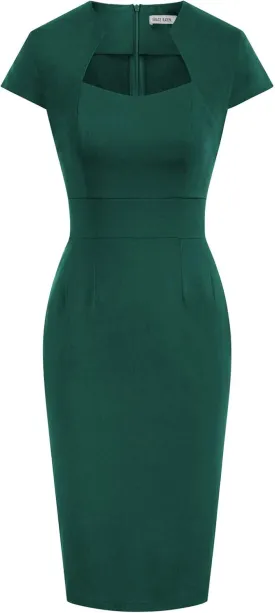 Grace Karin Womens 50s 60s Vintage Pencil Dress Bodycon Cap Sleeve Dress