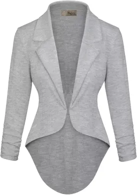 Hybrid & Company Womens Casual Work High Low Blazer Jacket - JK45590
