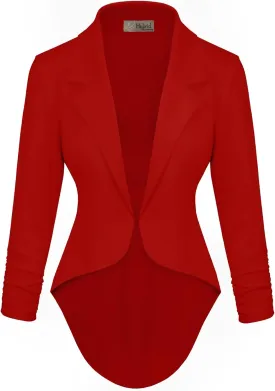 Hybrid & Company Womens Casual Work High Low Blazer Jacket - JK45590
