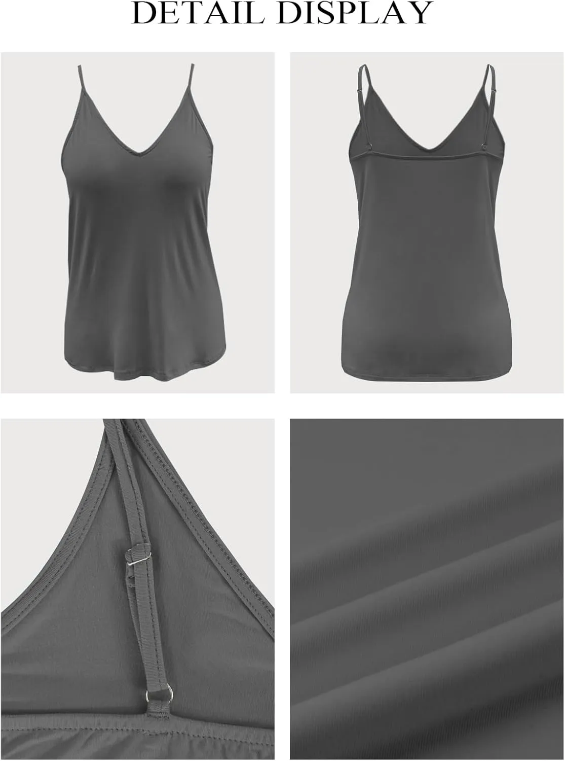 LOLONG V Neck Tank Tops for Women Summer Sexy Spaghetti Strap Sleeveless Shirts