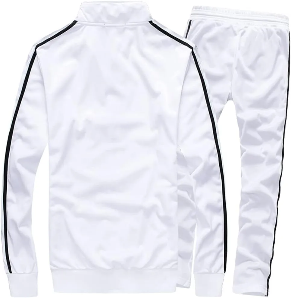 MACHLAB Men's Activewear Full Zip Warm Tracksuit Sports Set Casual Sweat Suit
