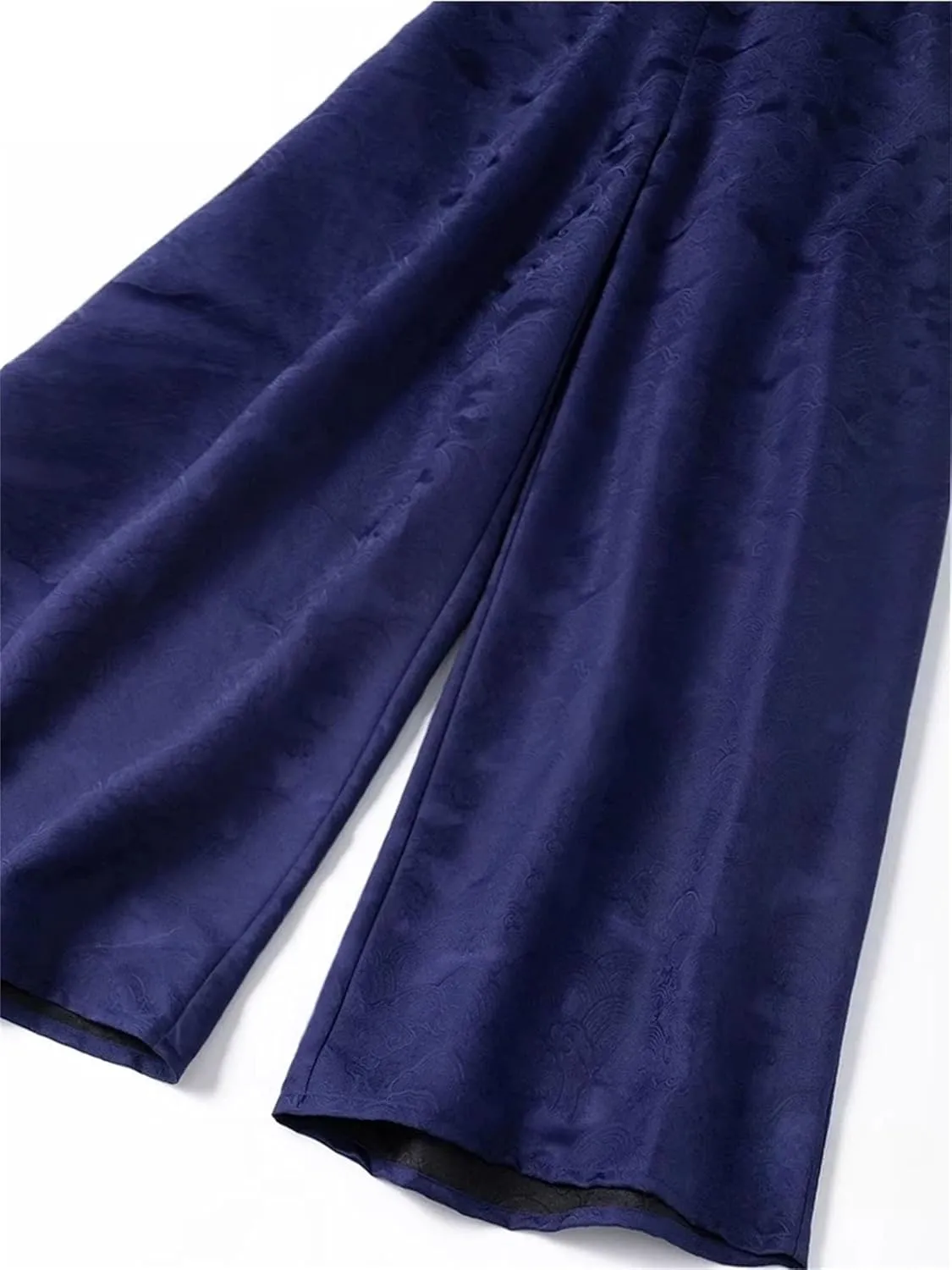 Womens Mulberry Silk Wide Leg Pants Vintage High Waist Straight Trousers Loose Casual Flowy Long Pant