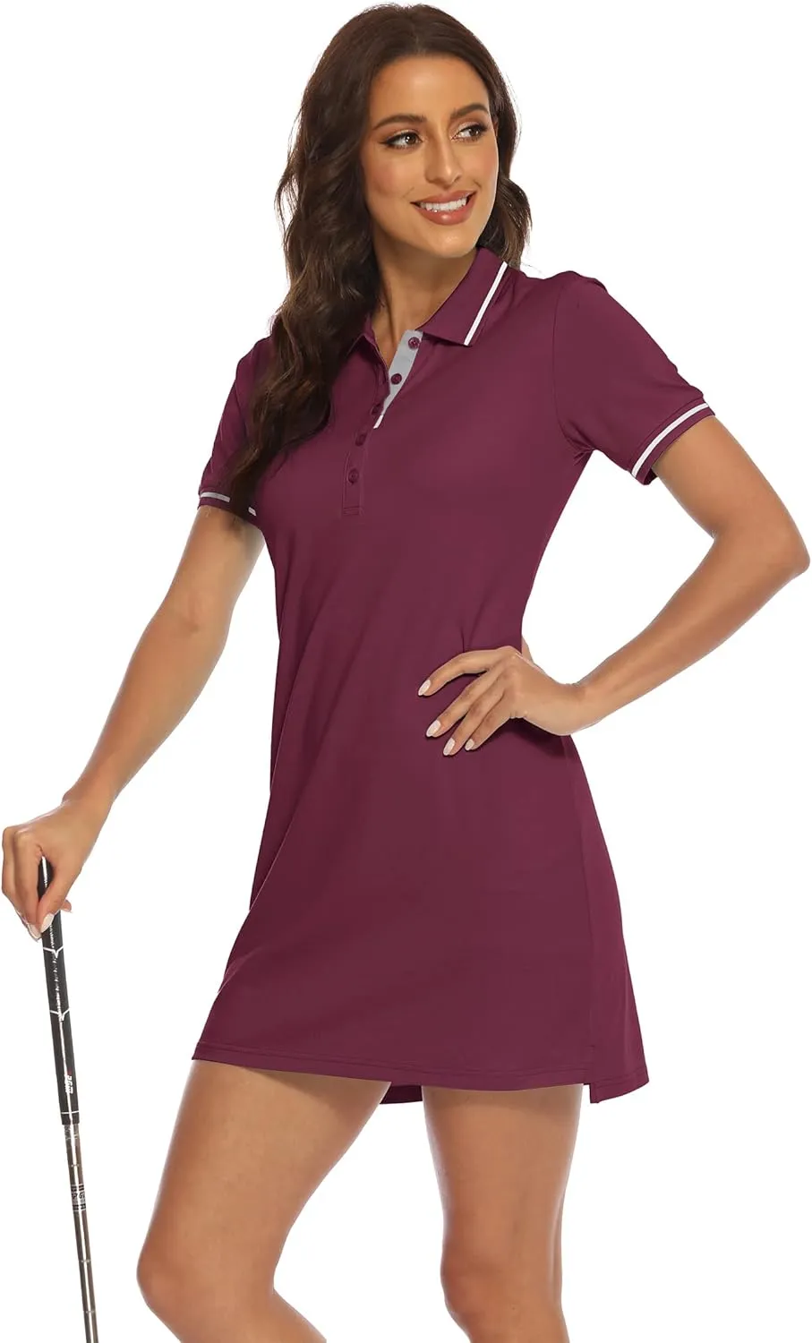 YSENTO Women Tennis Dress Short Sleeve UPF 50  Activewear Athletic Polo Golf Dresses